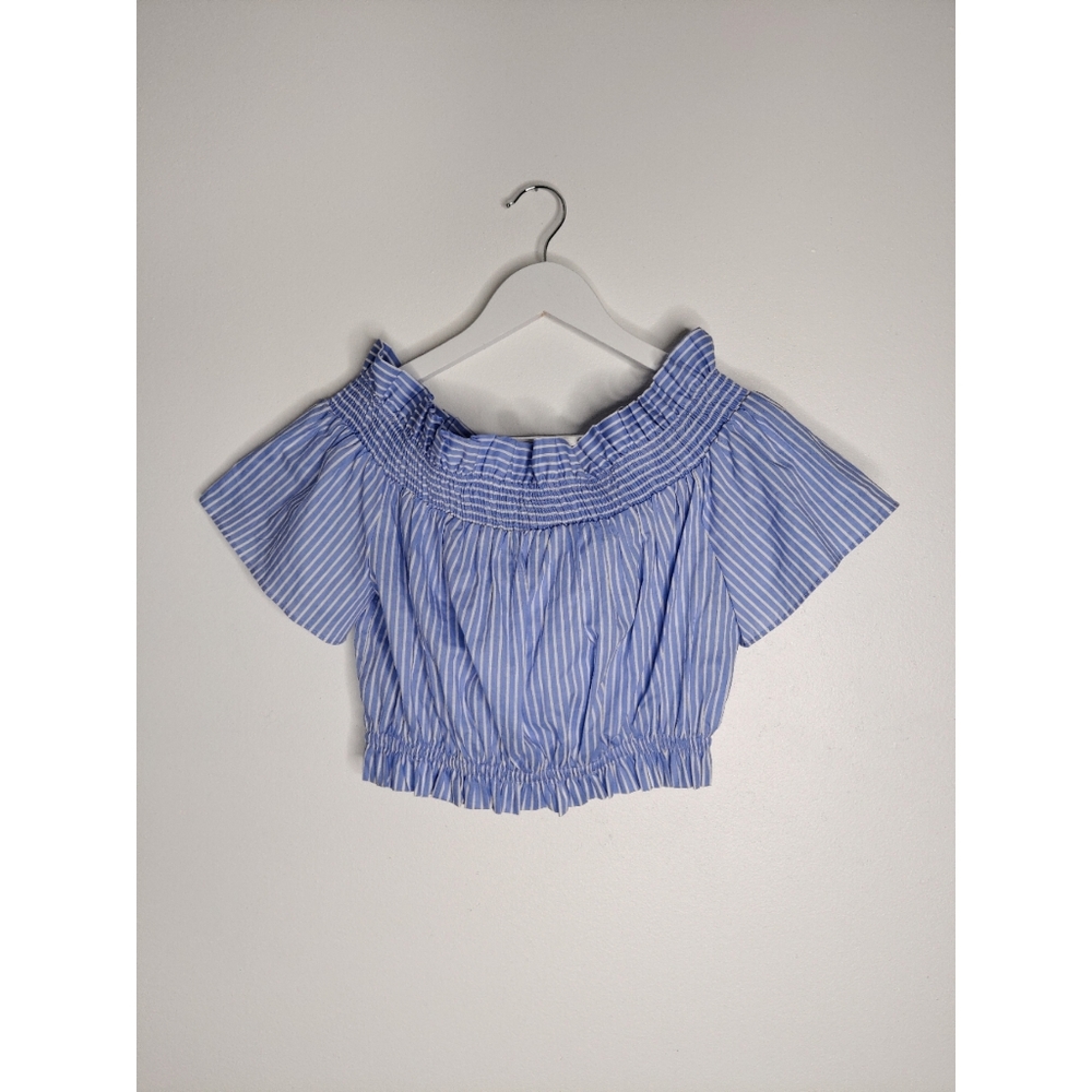 Zara Striped Crop Top With Back Tie